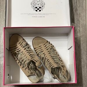 Vince Camuto Beige Strappy Sandals
